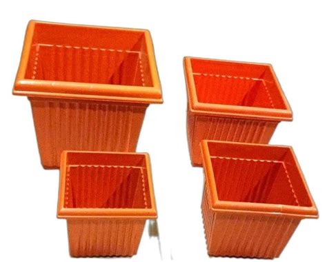 Flower Pot Square 13,10,9,8 inch 4 pc Set at Rs 420 | Plastic Flower Pots in Varanasi | ID ...