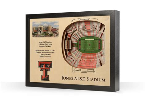 Texas Tech Red Raiders Jones AT&T Stadium 3D Wood Stadium Replica — 3D ...