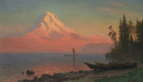 Albert Bierstadt | Mount Rainier from Puget Sound not Mount Hood Albert Bierstadt, Alfred ...