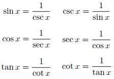 This pin shows the Reciprocal Identities for Sine, Cosine, Tangent, Cosecant, Secant, and ...