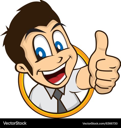 Cartoon guy thumbs up Royalty Free Vector Image