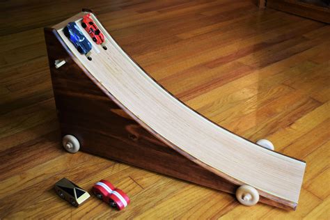 Wooden Toy Race Track Toy Car Ramp Stained Extra Wide | Etsy