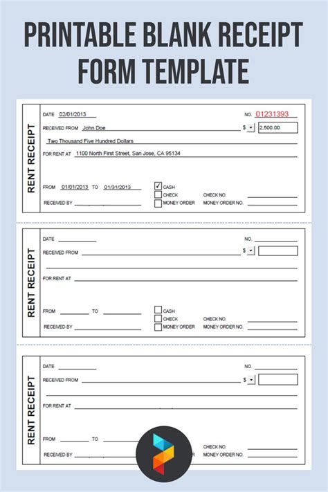 Printable Blank Receipt Form Template | Receipt template, Free receipt ...