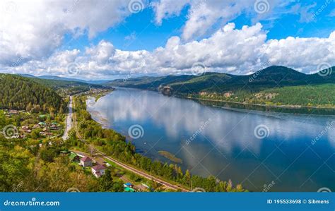 Panorama of the Yenisei River from the Observation Deck Stock Photo - Image of sunny, beautiful ...