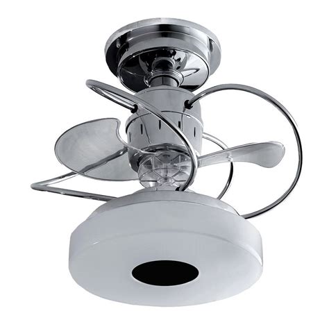 Ventilador Teto Mônaco Cromado Controle Remoto Led Sala Quarto Cozinha Comercial 18w Treviso ...