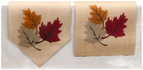 Fall Table Runner With Leaf Design on Both Ends Thanksgiving | Etsy