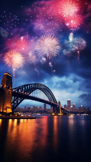 Premium AI Image | sydney harbour bridge fireworks aigenerated image