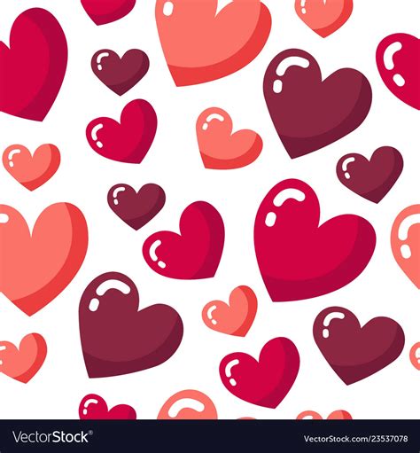 St valentine day pattern with pink and red hearts Vector Image