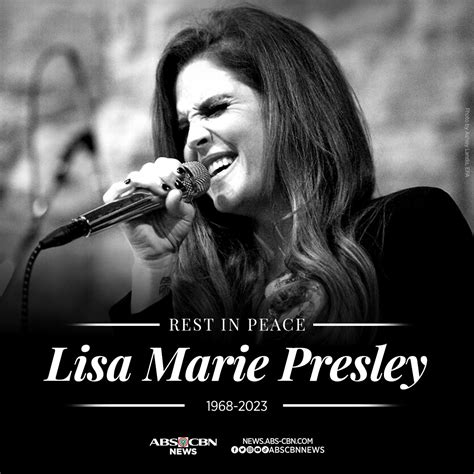 Rest easy, Lisa. The sole child of rock icon Elvis Presley, Lisa Marie ...