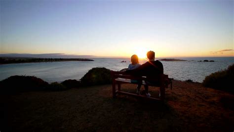 Couple Sit On Bench Watch Sunset Stock Footage Video 4787987 - Shutterstock