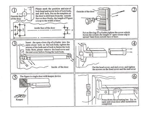 700mm - 1045mm Door Panic Bar Entry Double Door Panic Hardware