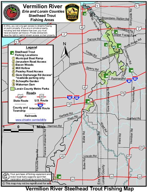 Vermilion River Steelhead Fishing Map and Guide