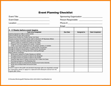 Event Management Checklist Template – Dremelmicro