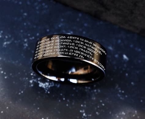 Star Wars Sith Code Wedding Band, Code of the Sith in Aurebesh, Star Wars Wedding Band, Star ...