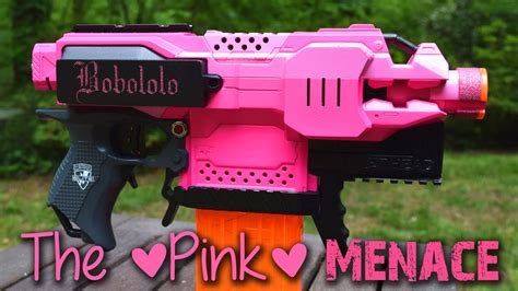 The Pink Menace- HEAVILY Modified Nerf Stryfe - YouTube