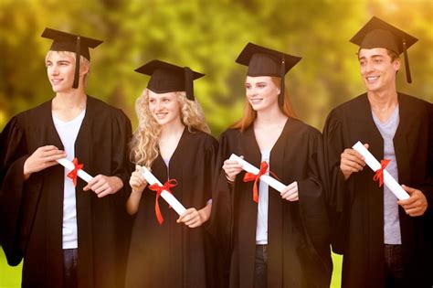 Premium Photo | Group of people celebrating after graduation against ...