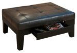 36 Top Brown Leather Ottoman Coffee Tables