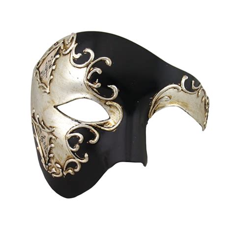 SILVER Series Phantom Of The Opera Half Face Masquerade Mask SILVER Se