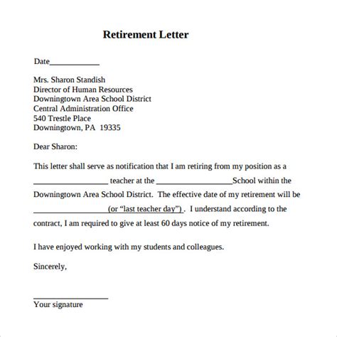 Retirement Letter - 17+ Download Free Documents in PDF, Word