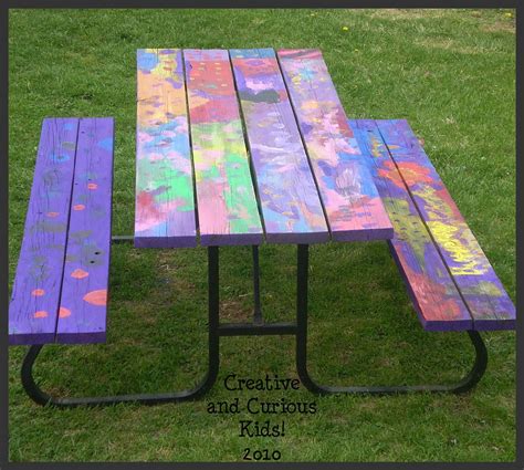 Wordless Wednesday: Creative Picnic Table | Painted picnic tables, Picnic table, Picnic table ...