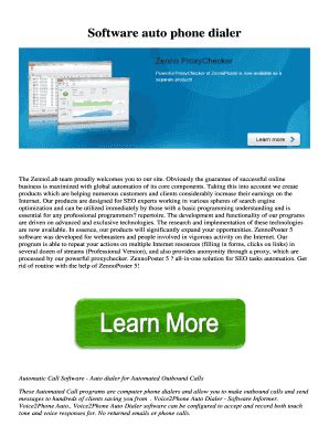 Computer Phone Dialer Software - Fill Online, Printable, Fillable ...