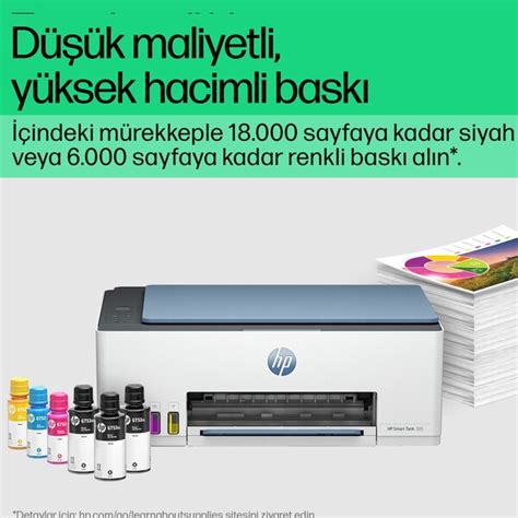 HP Smart Tank 585 1F3Y4A Wi-Fi + Tarayıcı + Fotokopi Renkli Çok Fonksiyonlu Mürekkep Püskürtmeli ...