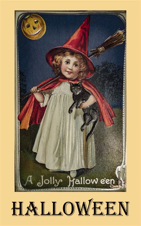 Halloween Greeting Vintage Poster Free Stock Photo - Public Domain Pictures