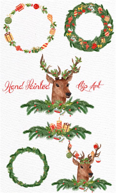 Christmas Deer Clipart: christmas Clipart - Etsy