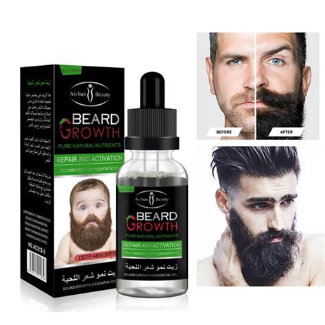 Men's Facial Hair Grow Thick Beard Growth Serum Mustache Growth Liquid 30ML Fast Hair Growth ...