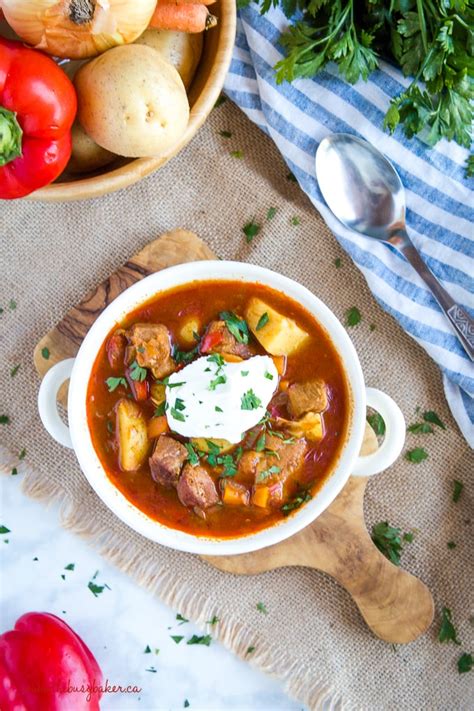 Homemade Hungarian Goulash Soup - The Busy Baker