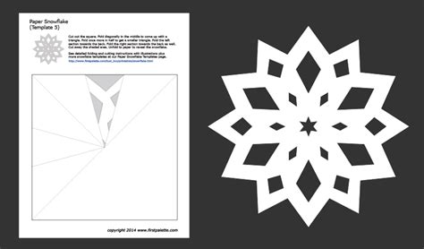 Printable Paper Snowflake - Template 5 | Paper snowflake template ...