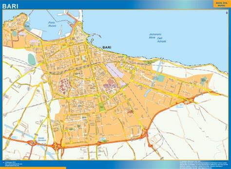 Map of Bari city in Italy | Wall maps