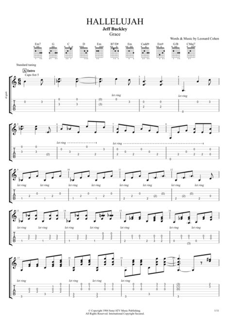 Hallelujah Tab by Jeff Buckley (Guitar Pro) - Full Score | mySongBook