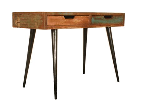 Coastal Chic Reclaimed Wood Laptop Office Desk / Dressing Table