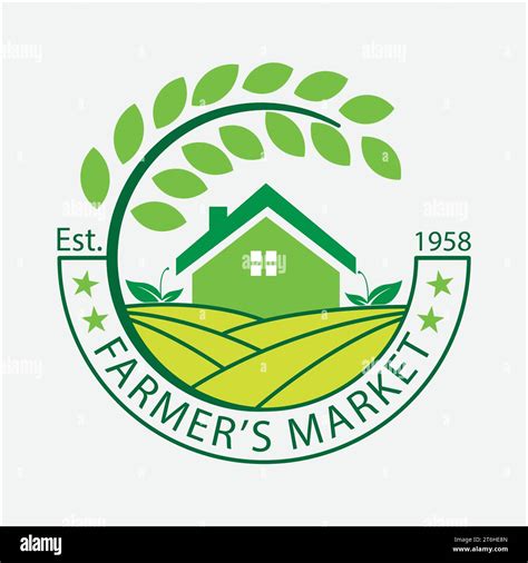 Farmers Market logo design & plant concept Stock Vector Image & Art - Alamy