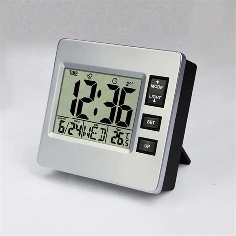 Desktop Digital Alarm Clock LCD Display Temperature Date Week 12 or 24 hour Cycle Snooze Bedside ...