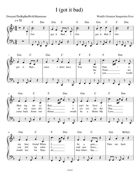 I got it bad Sheet music for Piano (Solo) Easy | Musescore.com