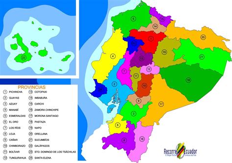 Mapa del ecuador con sus provincias