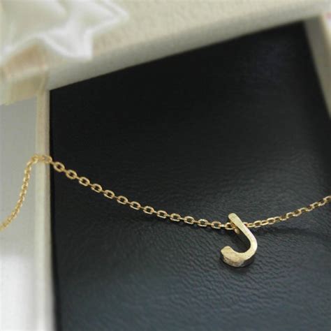 initial necklace Tiny initial J necklace personalized