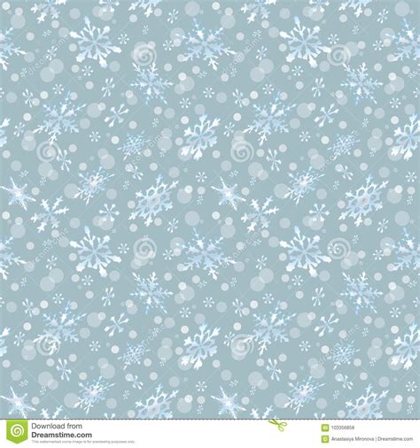 Holiday Seamless Background with Frosty Snowflakes Stock Vector ...