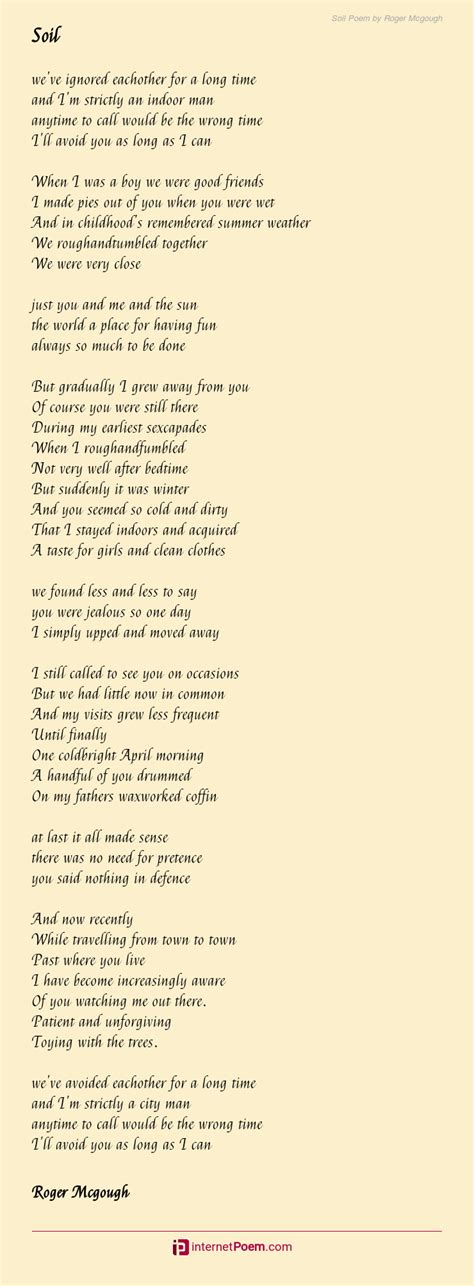 Soil Poem by Roger McGough