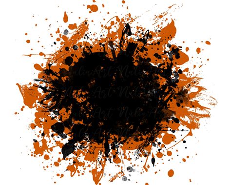 Background Paint Splatter Orange Black Splash Frame - Etsy