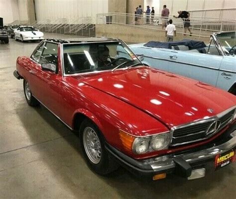 Restored Red 1976 Mercedes Benz 450-SL 450sl Convertible Roadster Black Leather - Classic ...