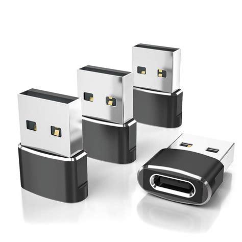 Buy Elebase USB to USB C Adapter 4 Pack,Type C Female to A Male Charger Converter for Apple ...