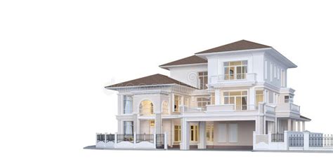 Exterior Luxury House.Classic Style on White Background Stock Illustration - Illustration of ...