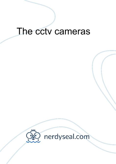 The cctv cameras - 298 Words - NerdySeal