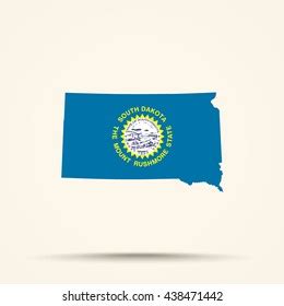 Map South Dakota South Dakota Flag Stock Illustration 438471442 ...