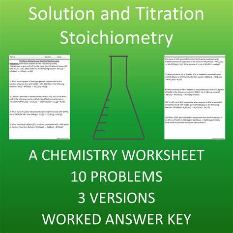 Solution and Titration Stoichiometry: a Chemistry Worksheet - Made By ...