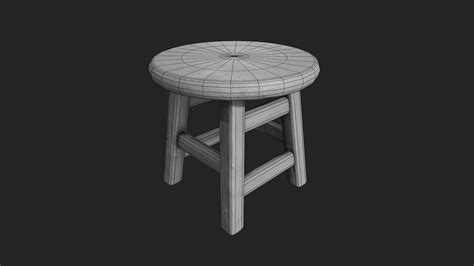 3D model Old Wooden Stool - TurboSquid 2155647