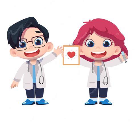 Premium Vector | Cute doctor couple